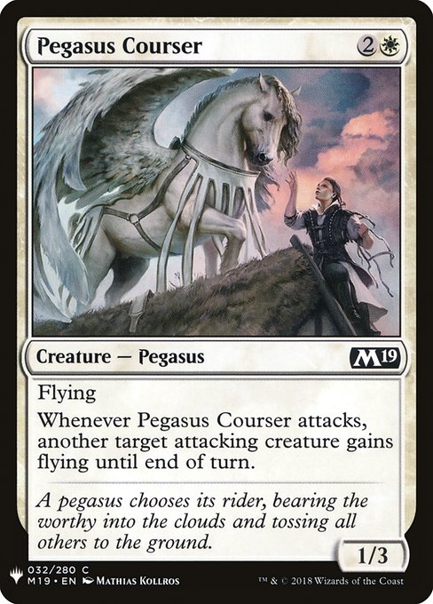 《ペガサスの駿馬/Pegasus Courser》[PWシンボル付き再版] 白C